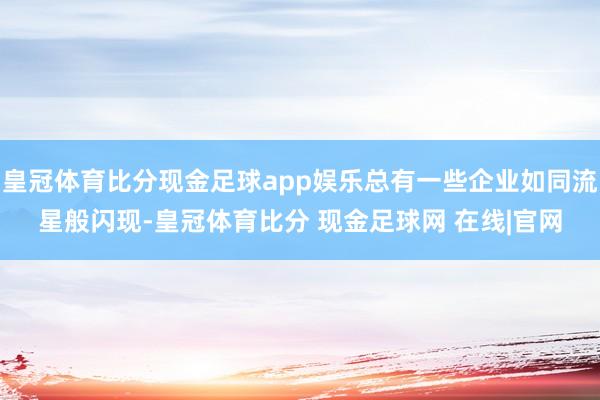 皇冠体育比分现金足球app娱乐总有一些企业如同流星般闪现-皇冠体育比分 现金足球网 在线|官网