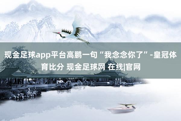 现金足球app平台高鹏一句“我念念你了”-皇冠体育比分 现金足球网 在线|官网